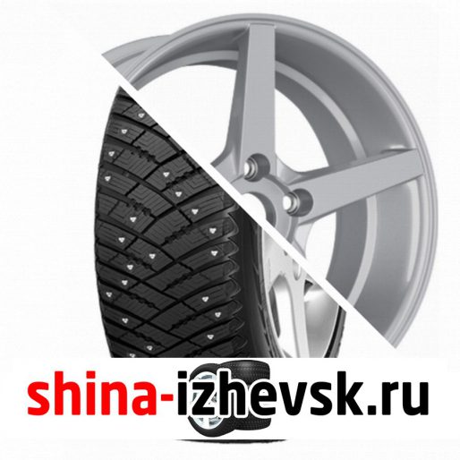 Колесо в сборе Goodyear Ultra Grip Ice Arctic 215/55 R17 T 98 + NEO V02-1770 7xR17 5x112 ET45 DIA66.6 Глянцевый серебристый в Ижевске